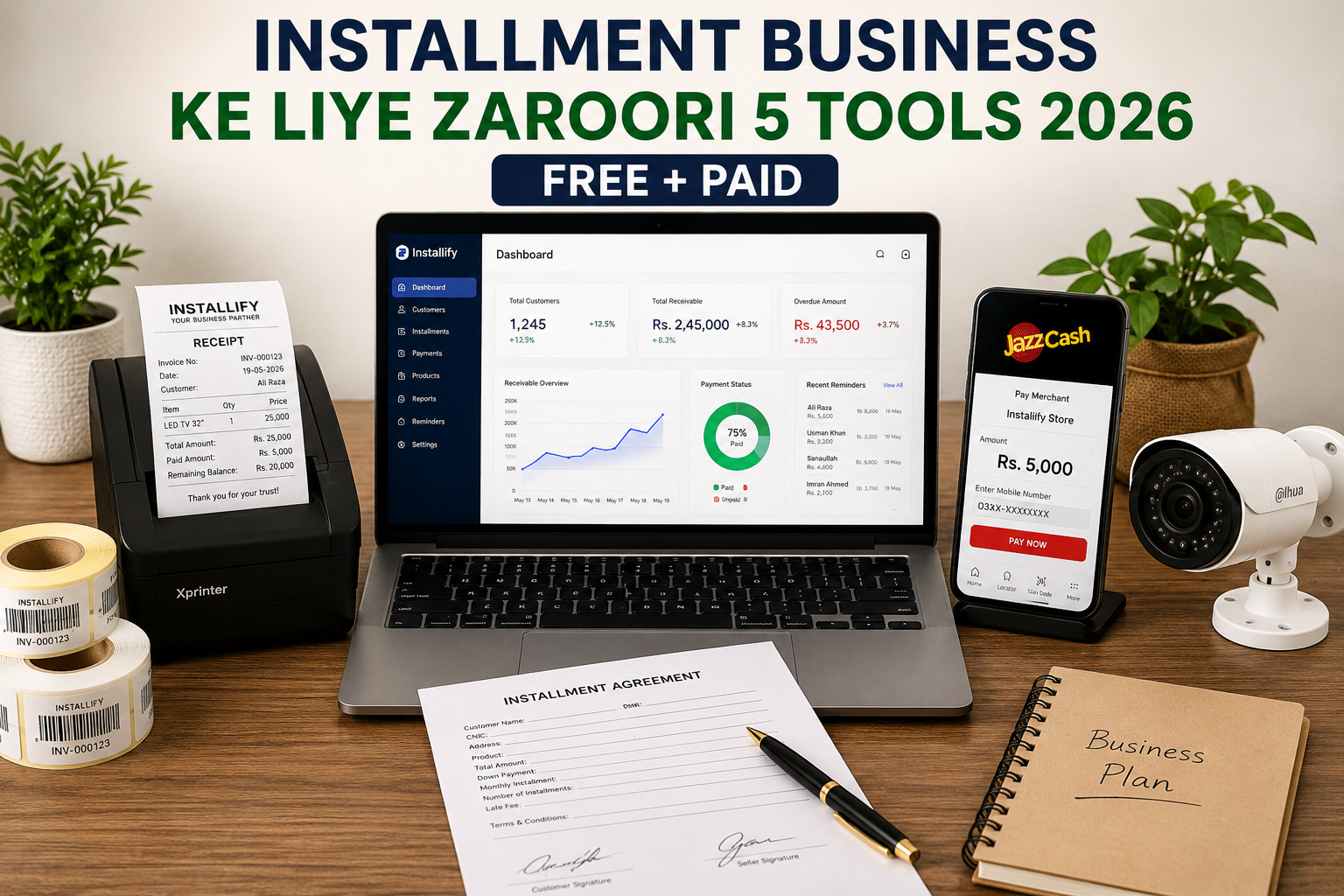 Installment Business Ke Liye Zaroori 5 Tools 2026: Free + Paid